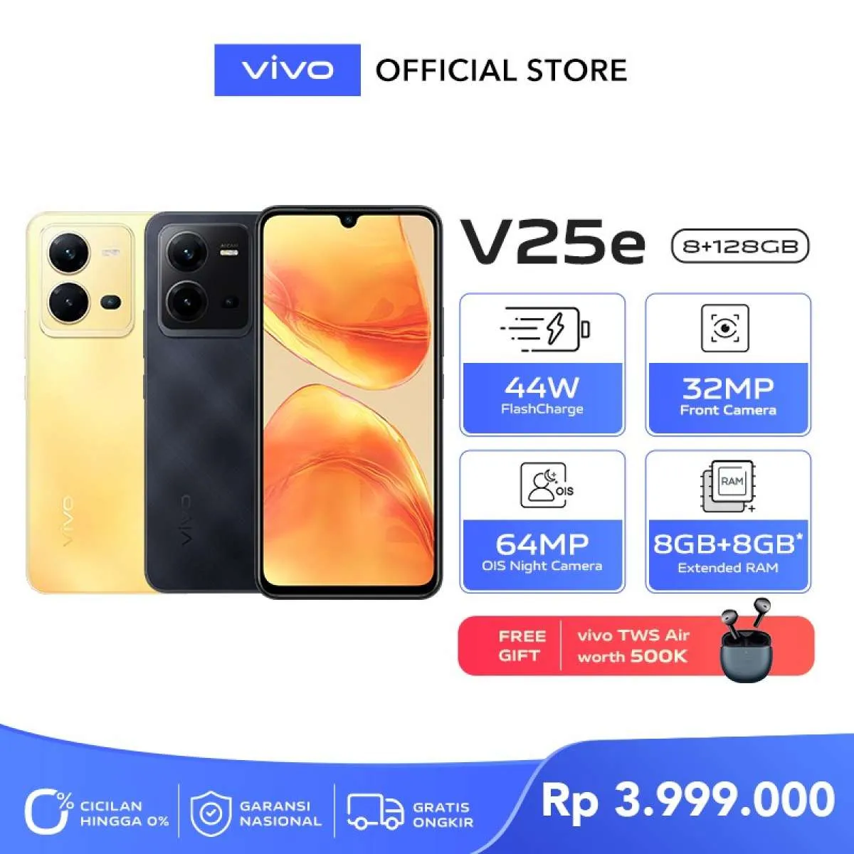 HP Vivo Terbaru 2022, Ini Spesifikasi dan Harga HP Vivo V25e
