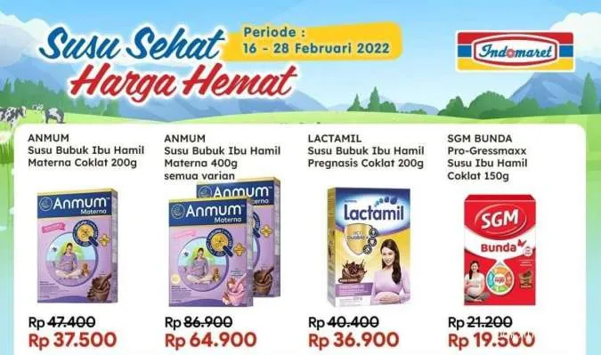 Promo Indomaret Susu Sehat Harga Hemat Periode 16-28 Februari 2022