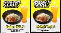 Promo Weekdays Seru Waroeng Steak & Shake, Paket Makan Lengkap Hanya Rp 20 Ribuan 