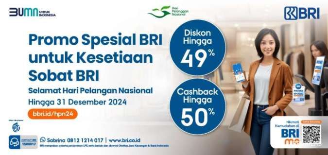 Rayakan Hari Pelanggan Nasional, BRI Tebar Beragam Promo Spesial