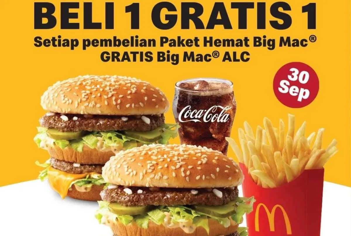 Promo McD terbaru hanya di 30 September 2021, beli 1 gratis 1 dengan sticker khusus