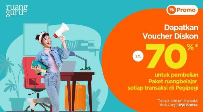Promo PegiPegi bersama Ruang Guru, Dapat Voucher Diskon hingga 70% Sampai 30 Juni