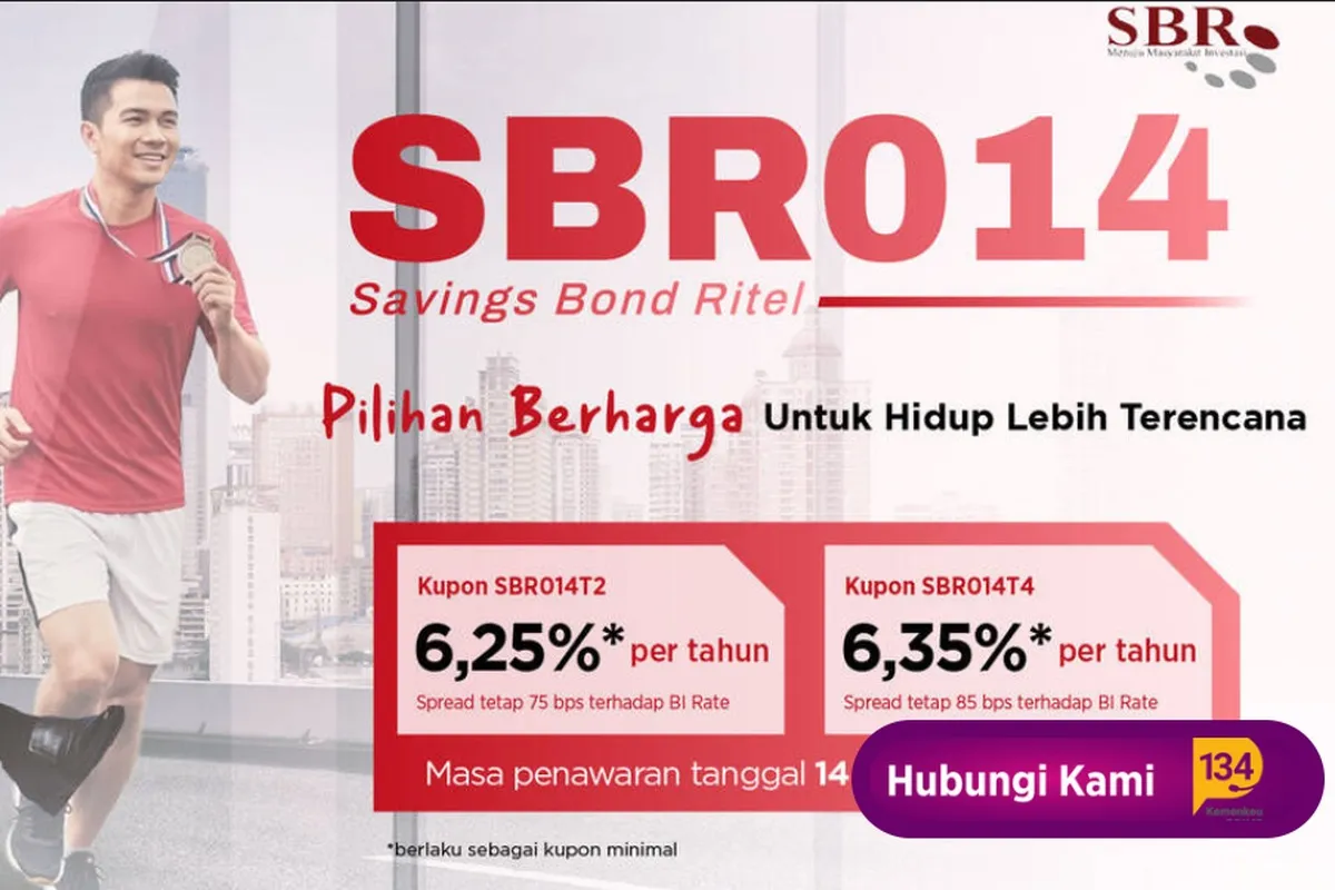 Bunga Deposito Berpotensi Turun, Investasi SBR014 Rp 1 Juta Dapat Kupon 6,25% & 6,35%