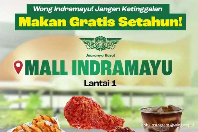 Promo Wingstop Opening Mall Indramayu 30 Juli, 5 Orang Pertama Free Makan Setahun