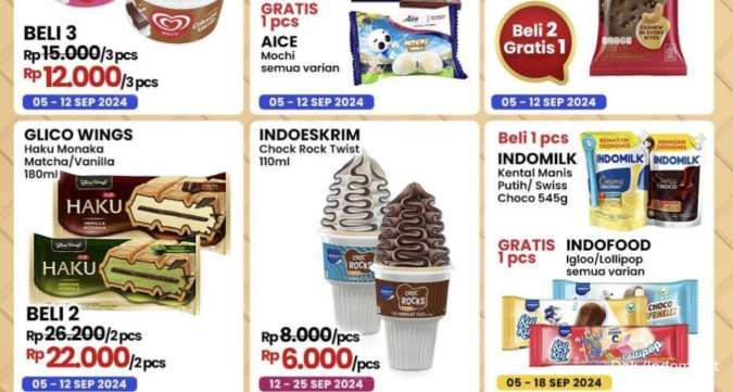 Promo Indomaret Ice Cream Fair, Indoeskrim Cuma Rp 6.000 sampai 25 September 2024