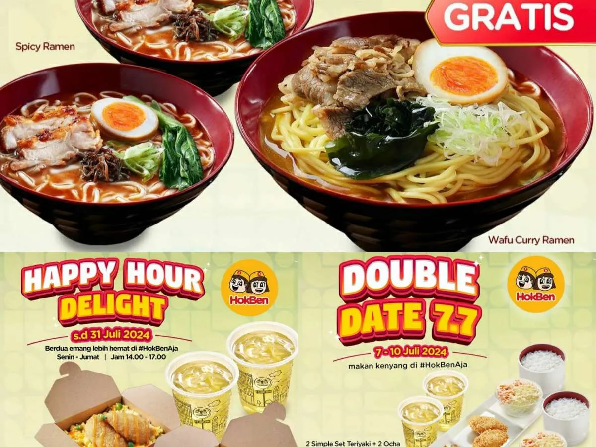 Promo 7.7 Hokben Double Date, Pesan 2 Simple Set-Ocha Diskon Periode 7-10 Juli 2024