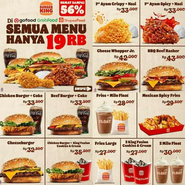 Burger King hemat serba Rp 19.000