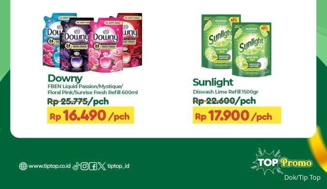 Promo JSM Tip Top 28-30 November 2025, Downy & Sunlight Lebih Murah