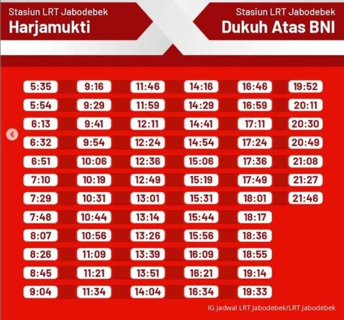 Jadwal LRT Jabodebek Terbaru 