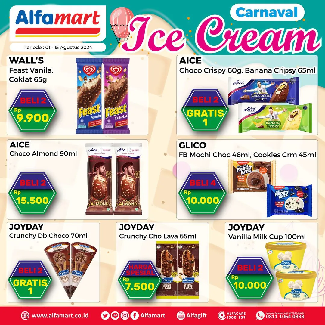 Promo Alfamart Carnaval Ice Cream Periode 1-15 Agustus 2024