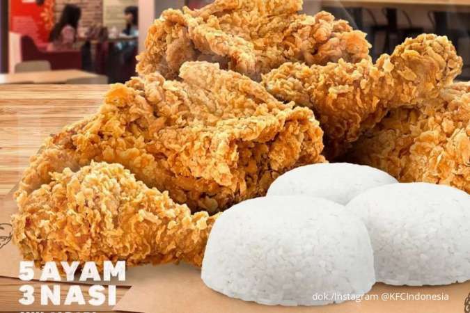 Promo KFC 25 Januari 2022, Paket Bahagia Tiap Selasa Ada 5 Ayam dan 3 Nasi Rp 59.091