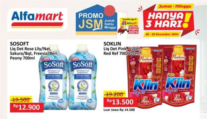 Promo Deterjen dan Sabun Mandi Weekend Hari Ini, So Klin hingga Shinzui Harga Spesial