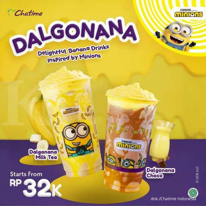 Baru! Promo Chatime x Minions Ada Minuman sampai Merchandise Lucu
