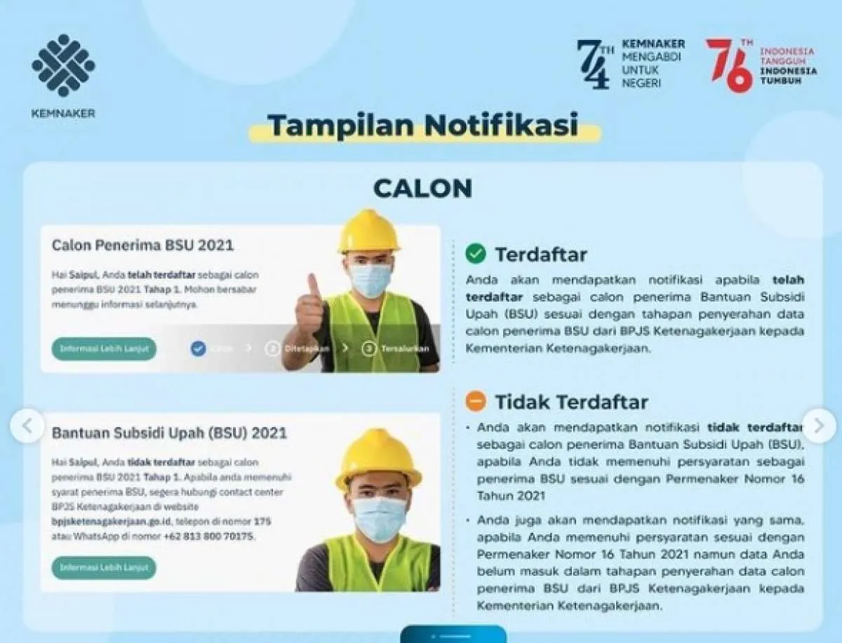Klik Bsu.bpjsketenagakerjaan.go.id & Kemnaker.go.id Buat Cek BSU Tahap 4, Ini Caranya
