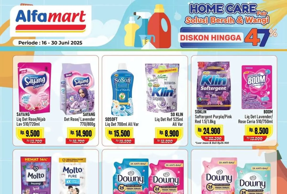Promo Deterjen di Alfamart Mulai 16-30 Juni 2025, Dapatkan Diskon Sampai 47%