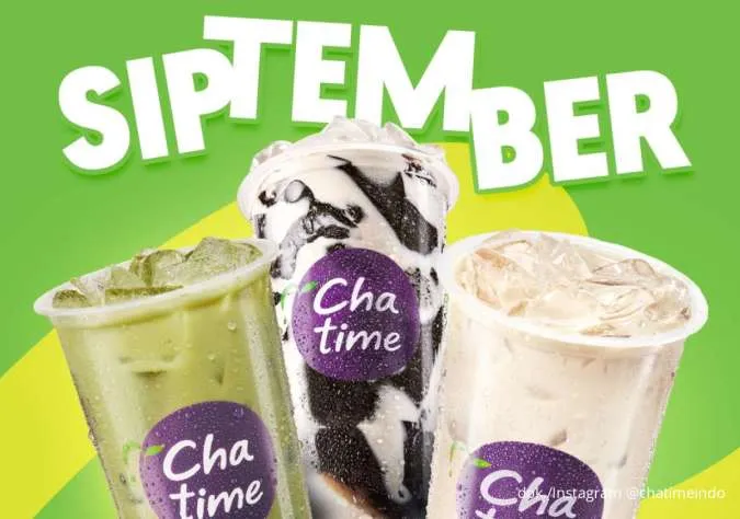  Promo Chatime Siptember 22-25 September 2025, 3 Minuman Favorit Cuma Rp 19.000/Cup