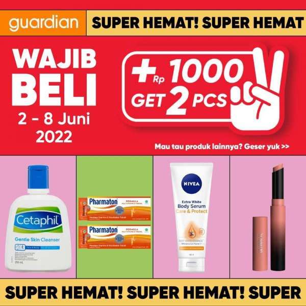 Katalog Promo Guardian 1000 Get 2 Pcs Periode 2-8 Juni 2022