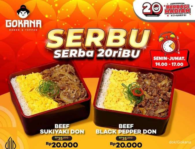 Promo Gokana 14-25 Oktober 2024, Menu Baru Donburi Series Serba Rp 20.000