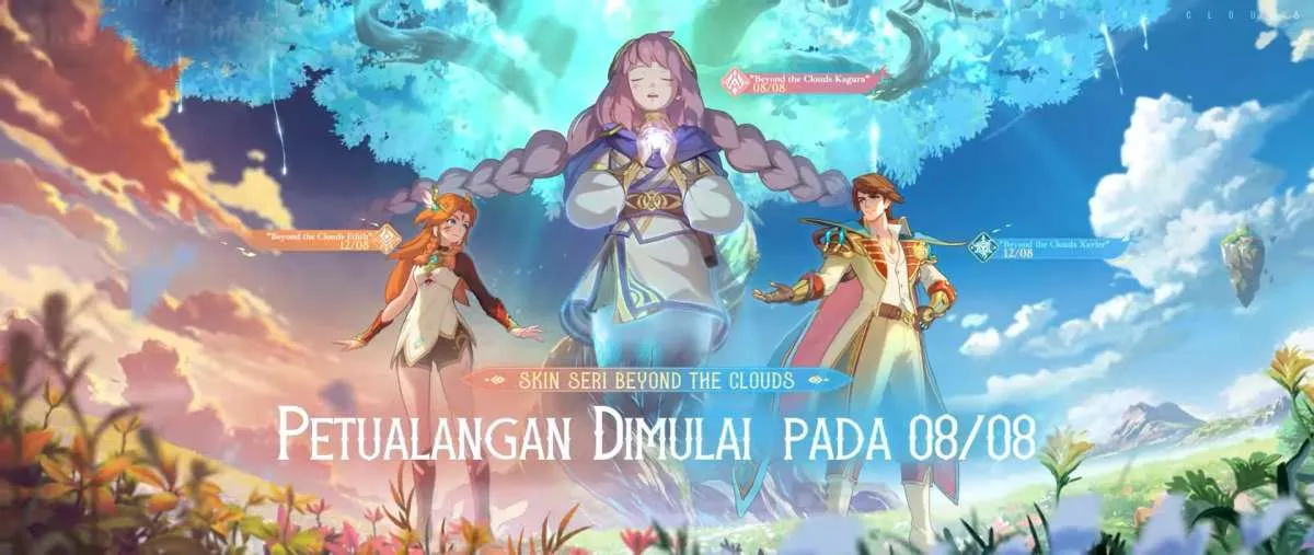 Kapan Skin Mobile Legends Beyond the Clouds Rilis? Kagura, Edith & Xavier jadi Anime