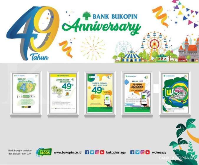 HUT ke-49 Bank Bukopin, Transaksi Pakai Wokee Diskon 49%