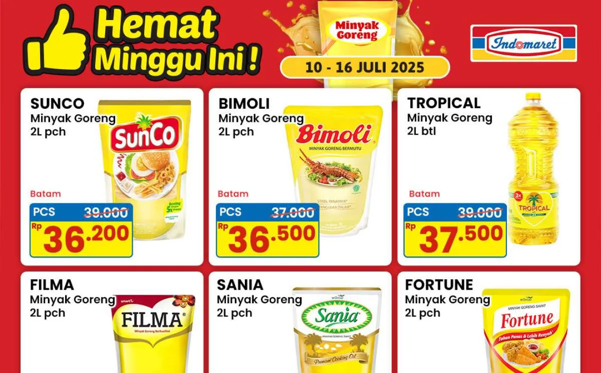 Promo Minyak Goreng Weekday di Alfamart & Indomaret, Diskon Pertengahan Juli 2025