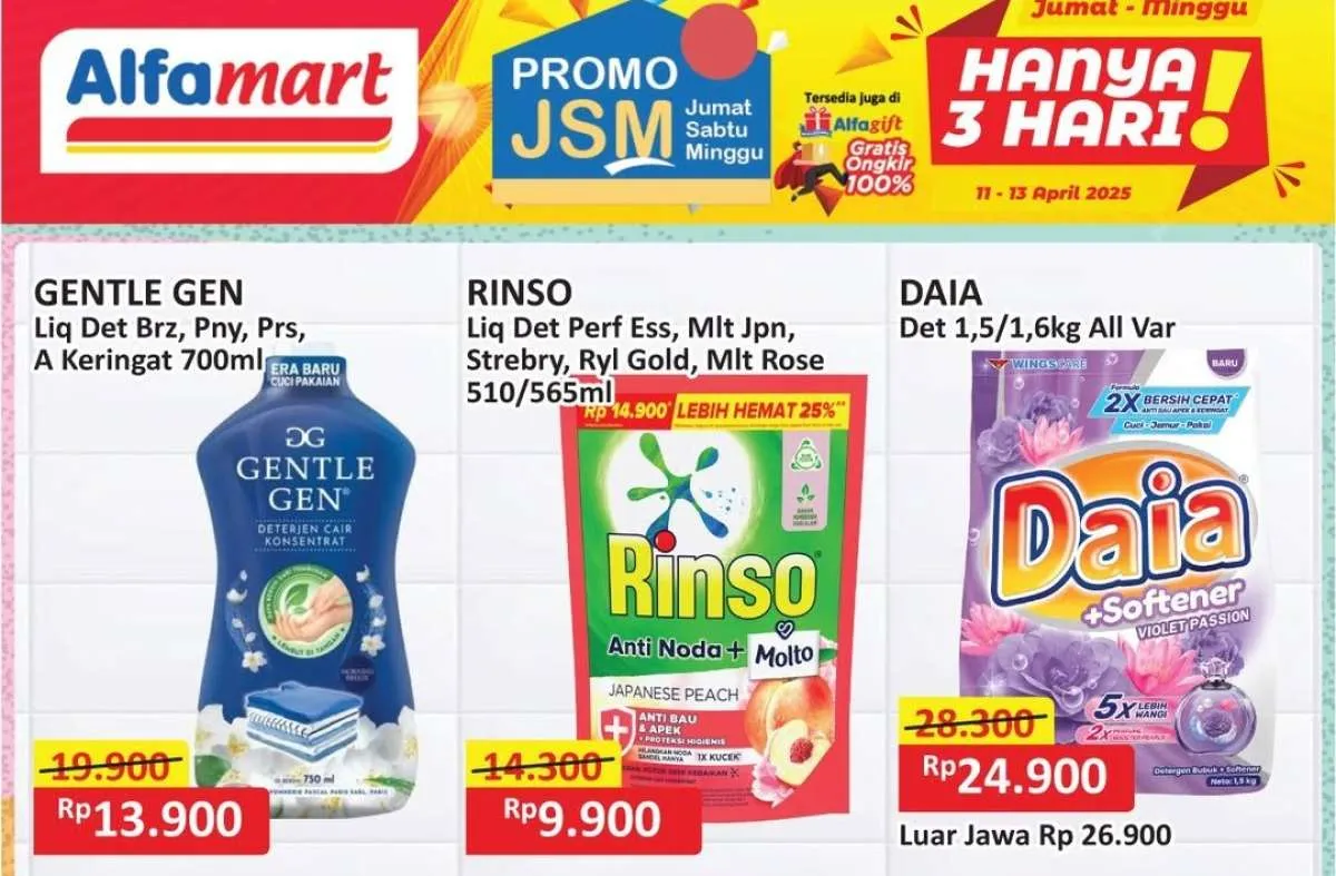 Promo Deterjen dan Sabun Mandi Weekend 12 April 2025, Berlaku Hanya 3 Hari