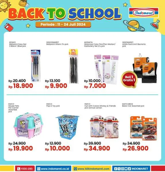 Promo Indomaret Back to School Periode 11-24 Juli 2024