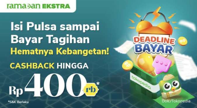 Promo Tokopedia 18-20 April, Beli Pulsa dan Bayar Tagihan Cashback Rp 400.000