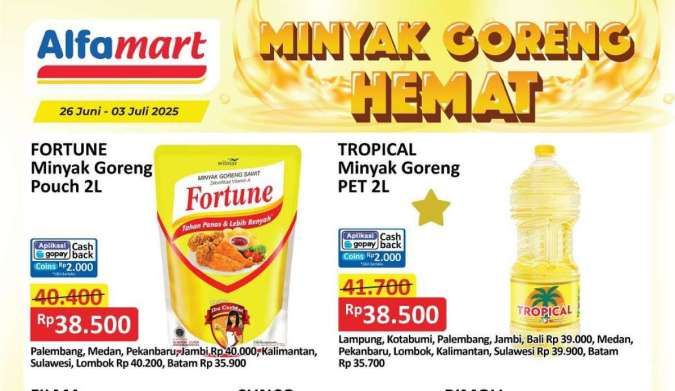 Promo Minyak Goreng Weekday di Alfamart & Indomaret, Harga Hemat di Akhir Juni 2025