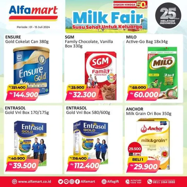 Promo Alfamart Milk Fair Diskon s/d 50% Periode 1-15 Juli 2024