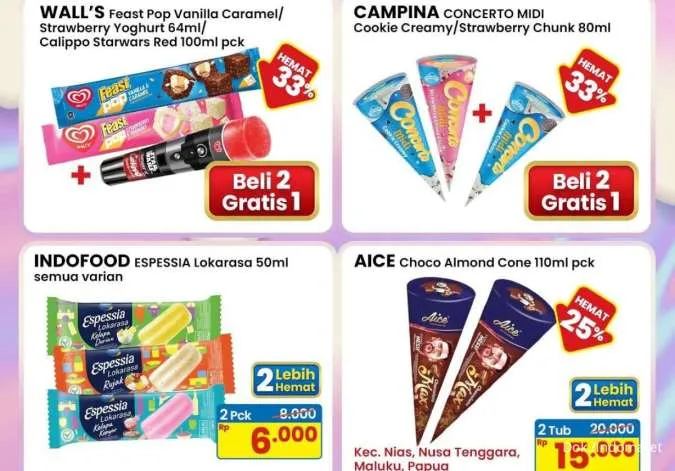 Promo Indomaret Ice Cream Fair sampai 4 Februari 2026, Wall’s-Campina Beli 2 Gratis 1