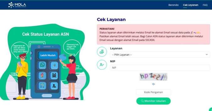 Panduan Cara Cek Progres NIP PPPK dengan Situs MOLA BKN