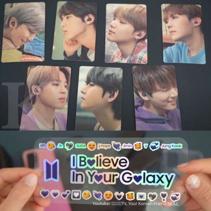 Bonus photocard dan sticker dari Samsung Galaxy S20+ BTS Edition