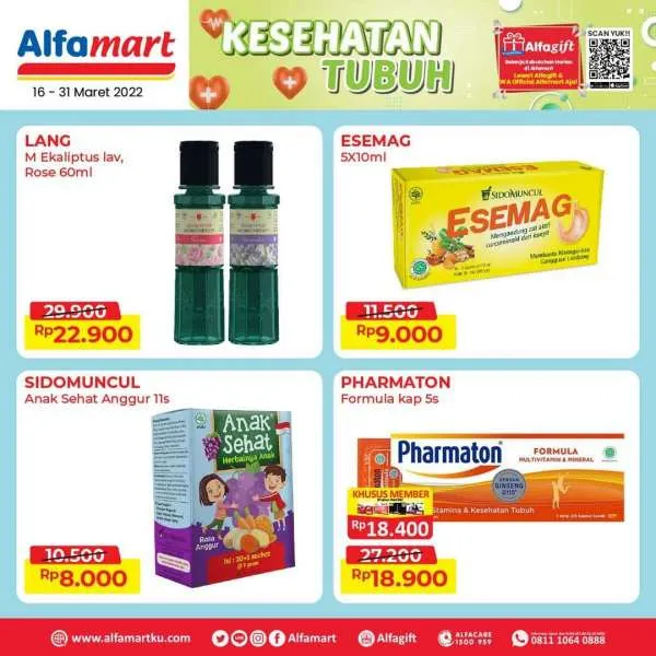 Promo Alfamart Kesehatan Tubuh Periode 16-31 Maret 2022
