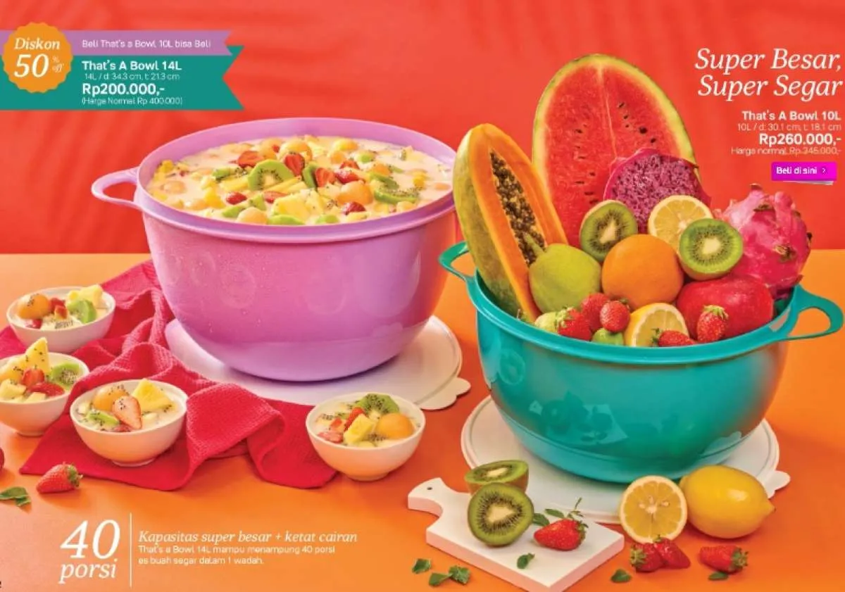 Katalog promo Tupperware Juni 2021, ada diskon 30%-50% untuk beragam mangkok