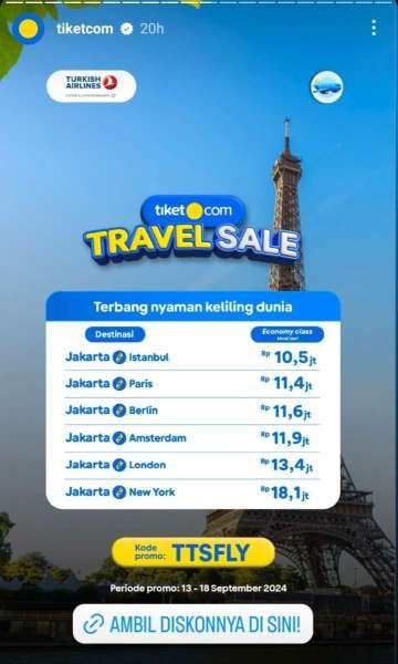 Tiket.com Travel Sale 13-18 September 2024