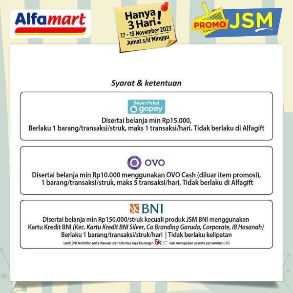 Promo JSM Alfamart Terbaru 17-19 November 2023, Promo Hanya 3 Hari