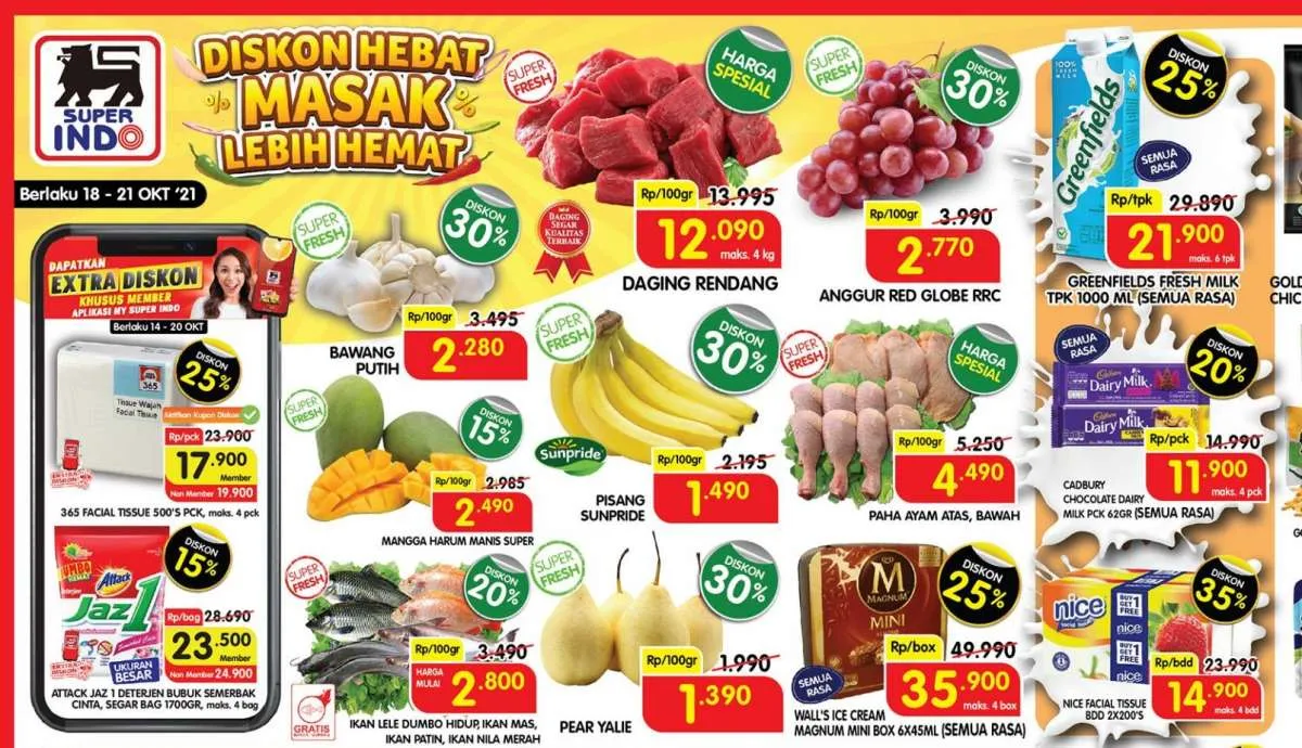 Promo Superindo weekdays 18-21 Oktober 2021, diskon hari kerja!