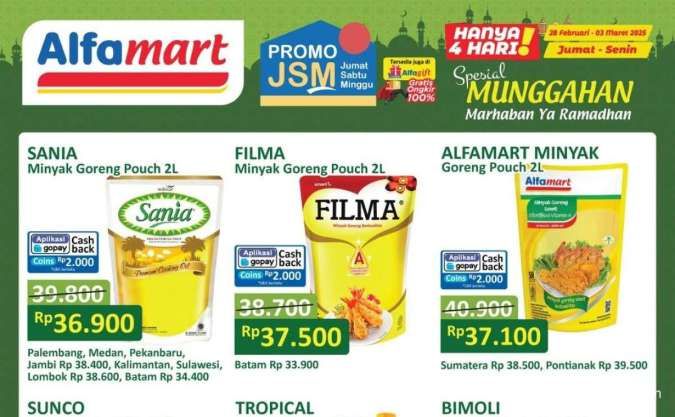 Promo Minyak Goreng Weekend Februari Jelang Ramadan di Indomaret-Alfamart & Superindo