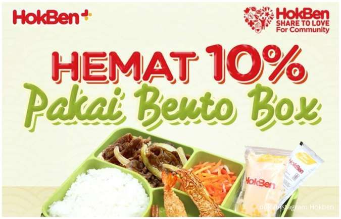 Promo Hokben Hemat 10% Pakai Bento Box yang Praktis, Khusus Senin-Jumat Saja