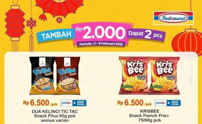 Promo Indomaret Tambah Rp 2.000 Dapat 2 Pcs