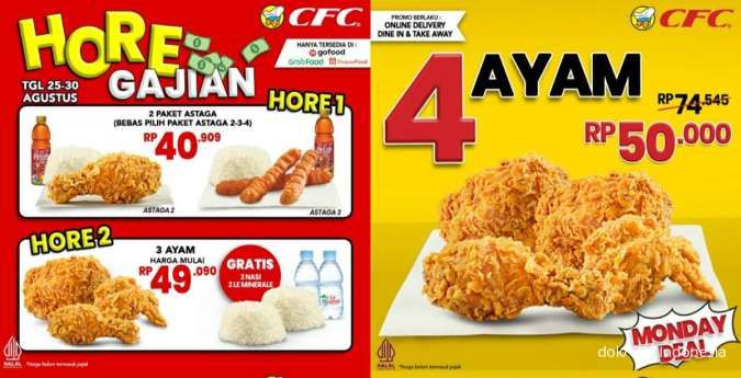 Promo CFC 25-30 Agustus 2024 Paket Hore Gajian Aneka Ayam Cuma Rp 40.000