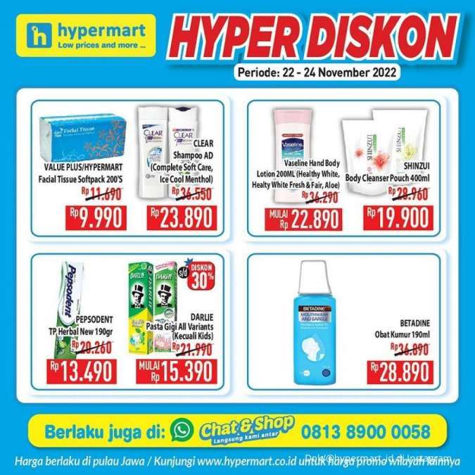 Harga Promo Hypermart Mulai 22-24 November 2022 untuk Hyper Diskon Weekday