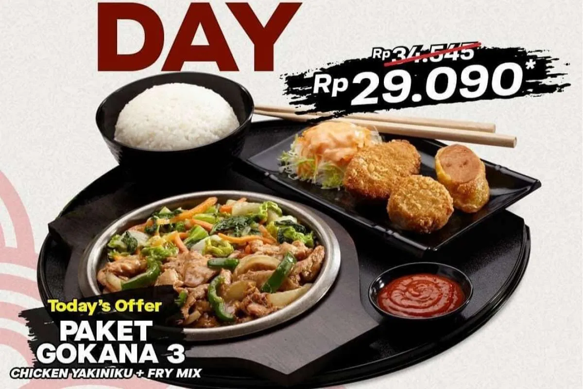 Promo Gokana Terbaru 17 Maret 2022, Teppan Day Paket Gokana 3 Lebih Hemat