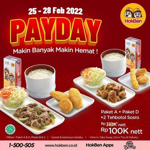 Promo HokBen Spesial Payday Terbaru di Bulan Februari 2022