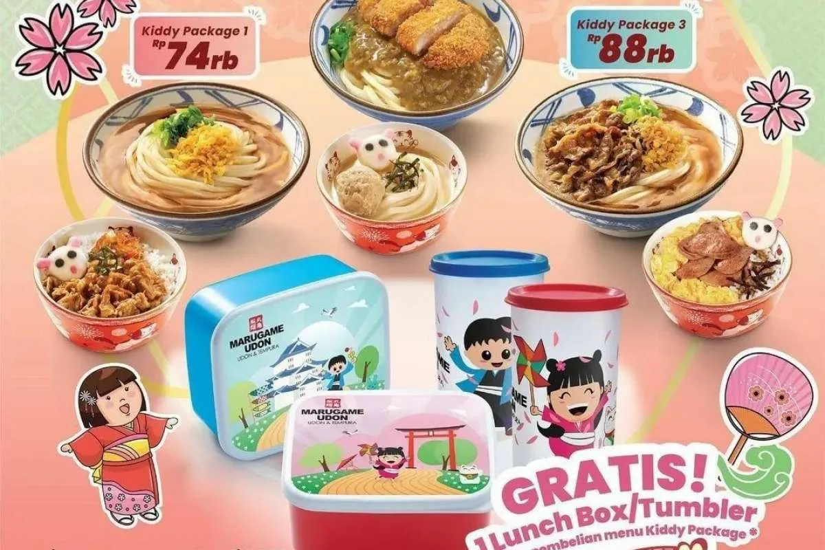 Promo Marugame 4-17 Juli 2022, Beli Menu Kiddy Package Gratis Lunch Box atau Tumbler