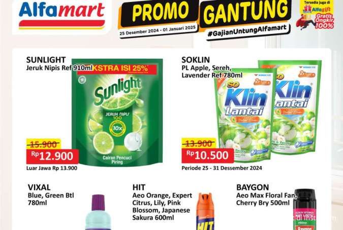 Promo JSM Alfamart Gantung 27-29 Desember 2024, Sunlight & So Klin Lantai Lebih Hemat