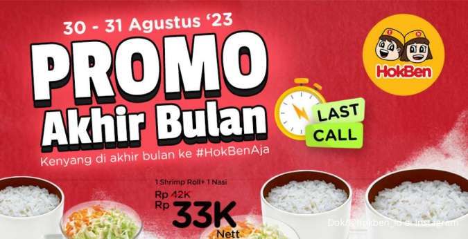 Promo HokBen Kamis 31 Agustus 2023 untuk Makan Hemat, Hari Terakhir Promo Akhir Bulan