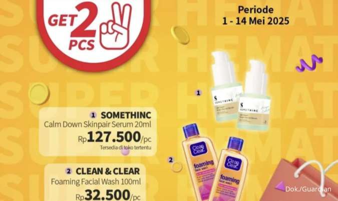 Promo Guardian Super Hemat 1-14 Mei 2025, Tambah Rp 1.000 Dapat 2 Serum Somethinc