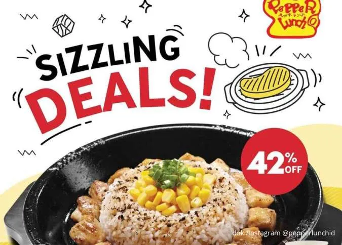  Promo Pepper Lunch Sizzling Deals Juni, Set Pepper Rice Lengkap Diskon sampai 42%